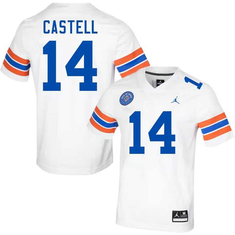 Jordan Castell Florida Jersey,Florida Gators #14 Jordan Castell Jersey Youth Uniforms-Throwback White